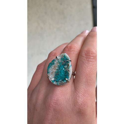 фото Кольцо true stones, размер 16.5, зеленый