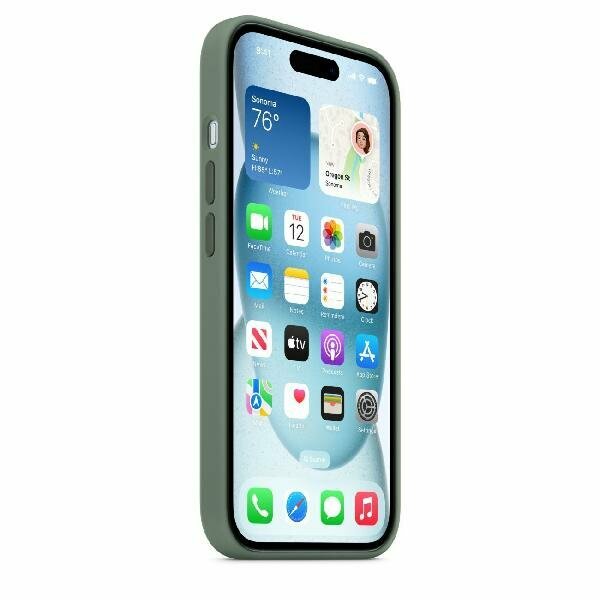 Чехол оригинальный Apple для Iphone 15 Silicone Case - Cypress - фото №3