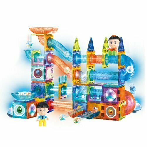 Конструктор магнитный со светом Светящийся Аттракцион 2305 / 142 детали