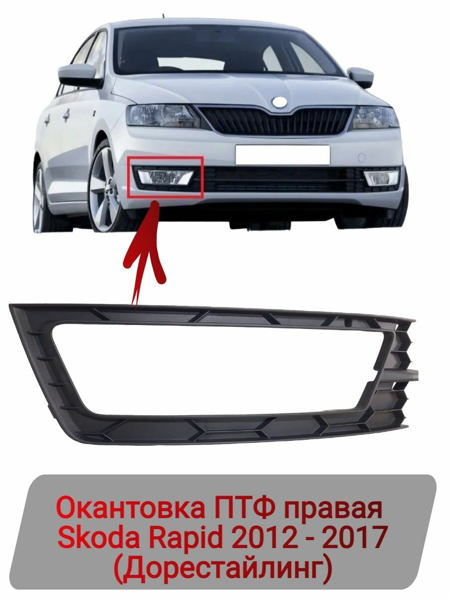 Окантовка ПТФ левая Skoda Rapid 2012-2017