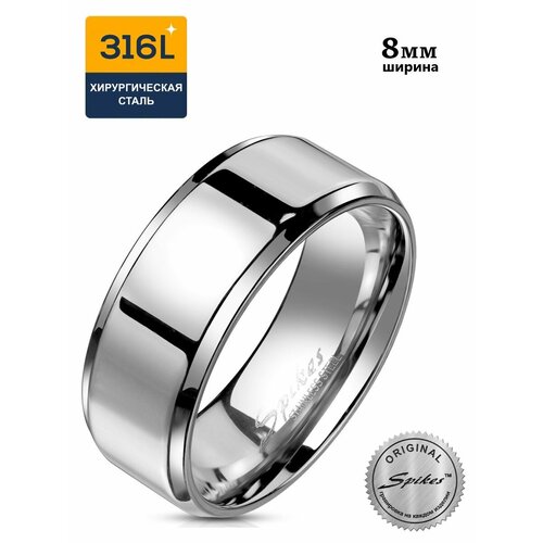 Кольцо обручальное Spikes, размер 21.5 кольцо обручальное spikes нержавеющая сталь карбон размер 22 черный серебряный