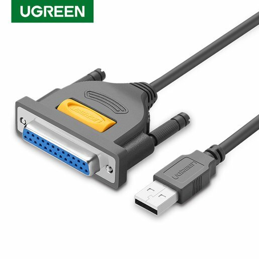 Кабель UGREEN US167 (20224) USB-A to DB25 Parallel Printer Cable для принтера. Длина: 2м. Цвет: серы