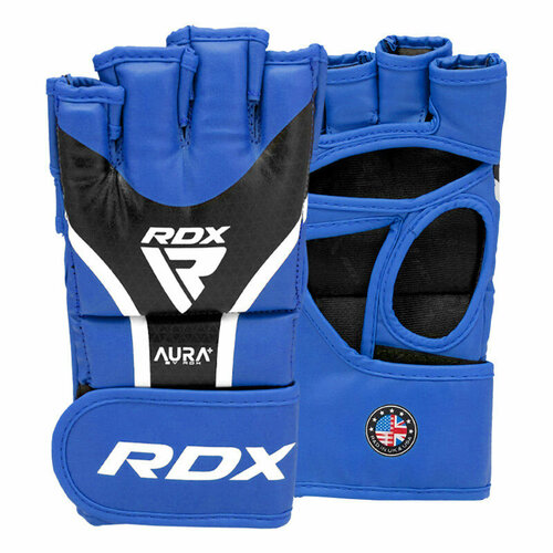 фото Перчатки для mma rdx grappling aura plus t-17, р. s синий, черный