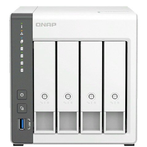 Qnap Дисковый массив D4 REV. C Сетевое хранилище без дисков channel NAS 4 HDD trays.ARM 4-core Cortex-A55 2.0GHz, RAM 4 GB max , 1x2.5GbE, 1x1GbE,