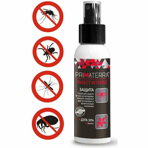 Спрей для кожи защитный, 200 мл, PRIMATERRA INSECT INTENSE от клещей, комаров, слепней, 609021
