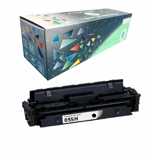 Картридж Canon 055HBk C чипом для Canon LBP660/MF740 Black 7.6K AQUAMARINE (Совместимый)