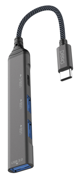 USB-C Разветвитель Pero MH03 4в1 Серый