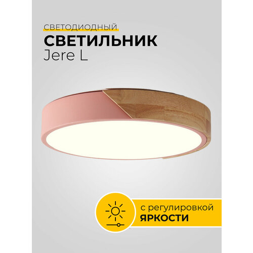 Светильник потолочный Jere L/светодиодный/с пультом/точечный/накладной/металл/акрил/розовый/дерево/