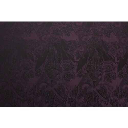 Ткань Шерсть-жаккард Etro в чёрно-фиолетовых тонах, ш150см, 0,5 м ткань шерсть жаккард чёрно белый в ёлочку ш152см 0 5 м