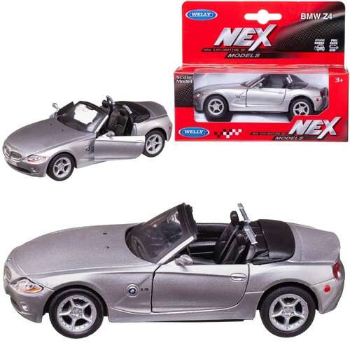 Машинка Welly 1:38 BMW Z4 (Convertible) серая 42328C-W/серая welly 1 24 bmw 335i alloy luxury vehicle diecast pull back cars model toy collection xmas gift