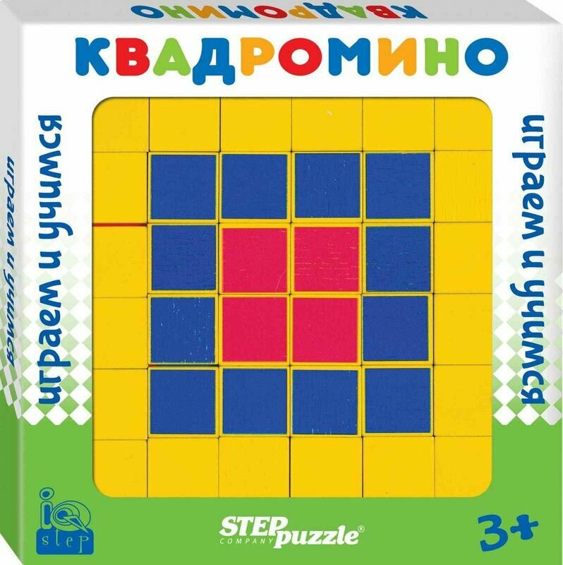 Развивающая игра из дерева Квадромино IQ step, 2 шт.