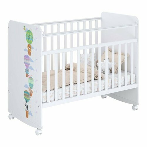 Кроватка детская Фея 702 Воздушное приключение, белый