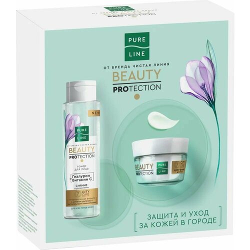 Чистая Линия Beauty Protection, Тонер 110 мл, Крем-флюид для лица 45 мл