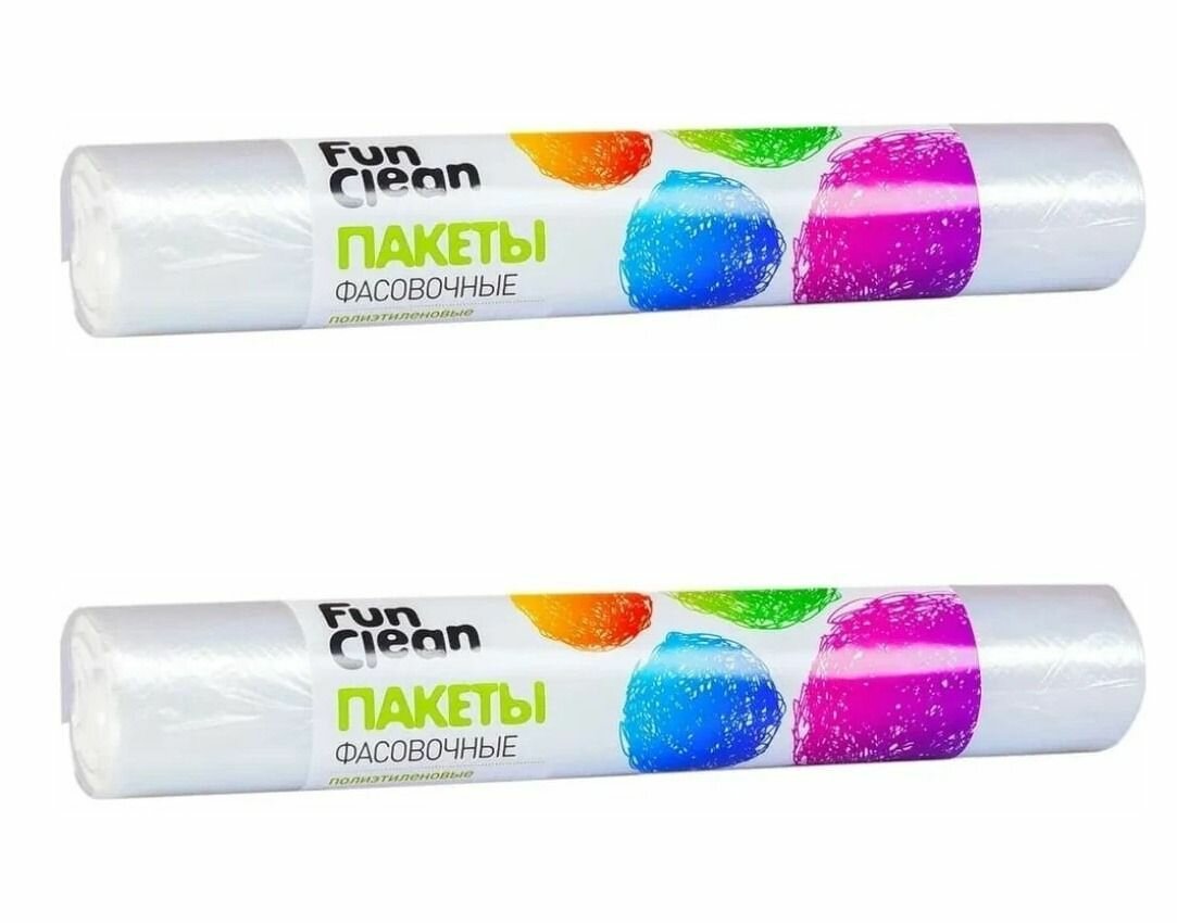 Fun Clean Пакеты фасовочные Fun Clean 24х37см, 100шт в рулоне - 2 штуки