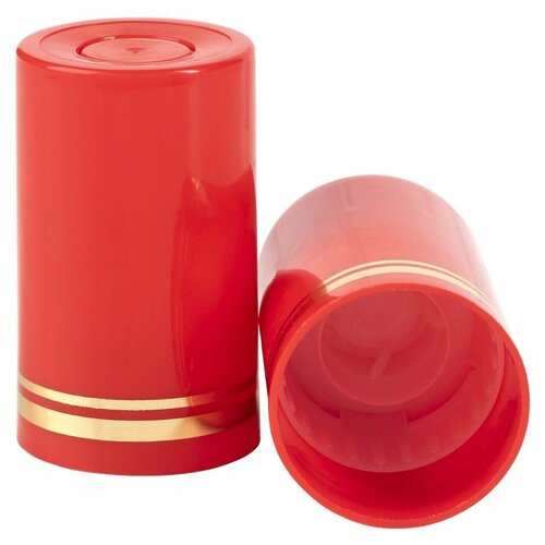 Колпачок Гуала 59 мм красный золотые кольца, 30 штук