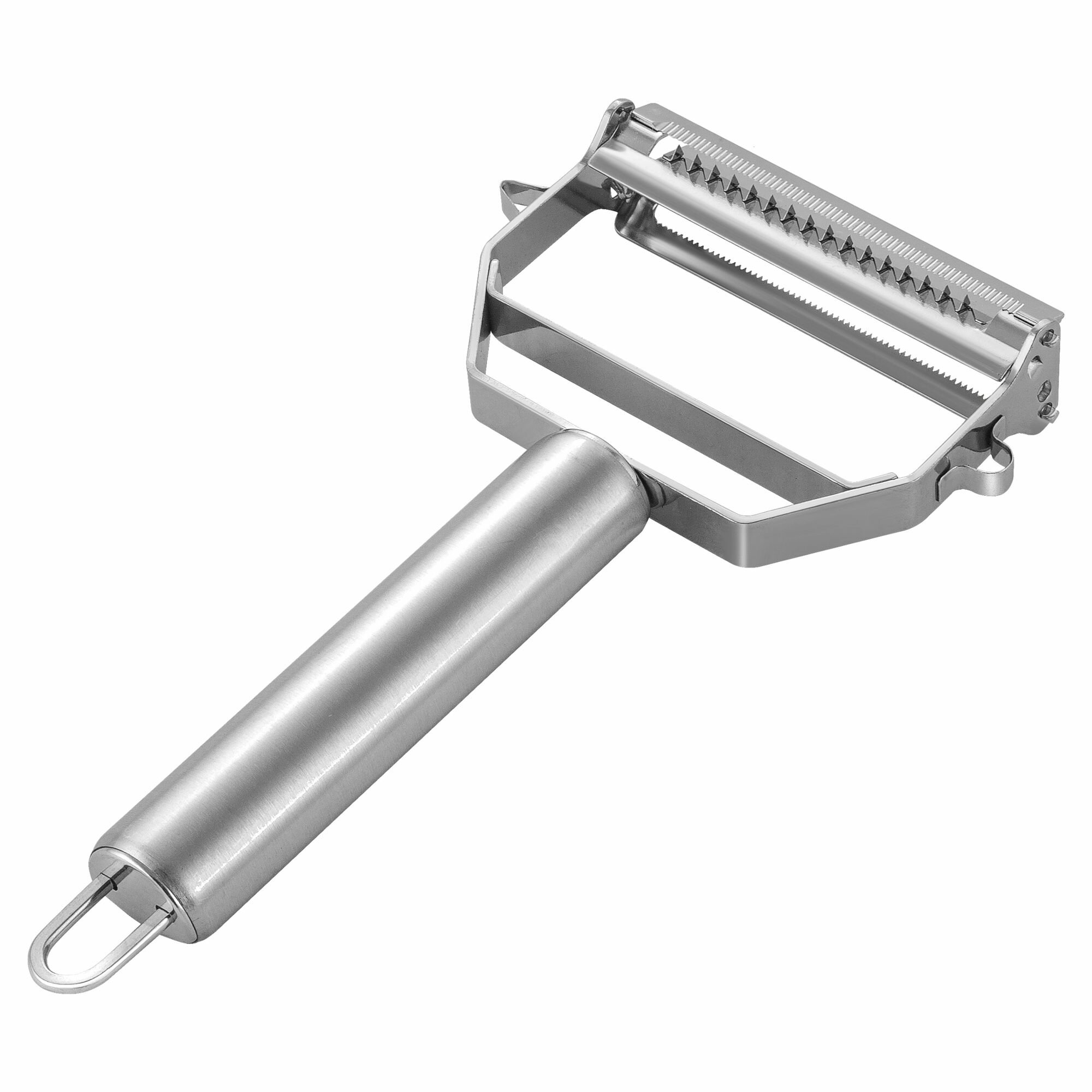 фото Овощечистка / Овощерезка металлическая профессиональная с зубчиками, 4 лезвия, для нарезки слоями и длинной стружкой / Большая