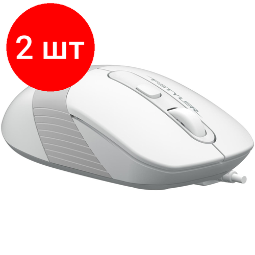 Комплект 2 штук Мышь компьютерная A4Tech Fstyler FM10 WHITEбелыйсерый оптич 1600dpi4but 344300₽