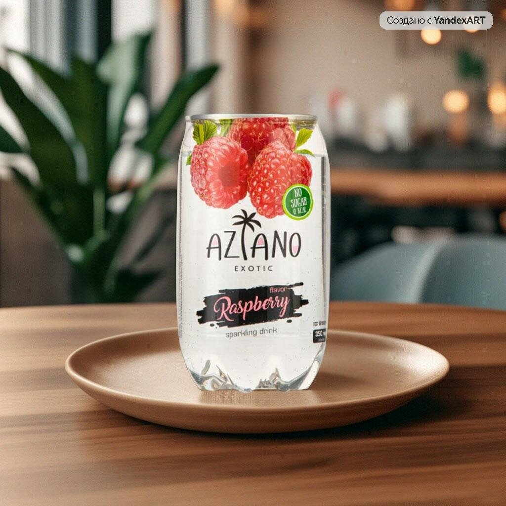 Напиток газированный Aziano Raspberry (Малина) 0.350 л упаковка 12 штук