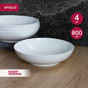 Тарелка обеденная глубокая Apollo "Raffinato", набор тарелок 4 предмета