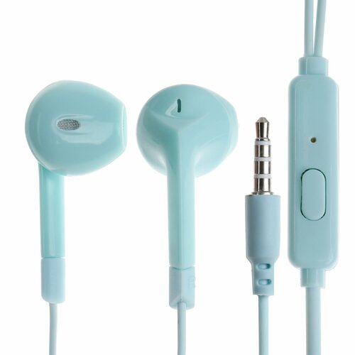 Наушники R-2 проводные вкладыши микрофон 1 м Jack 35 мм голубые 73700₽