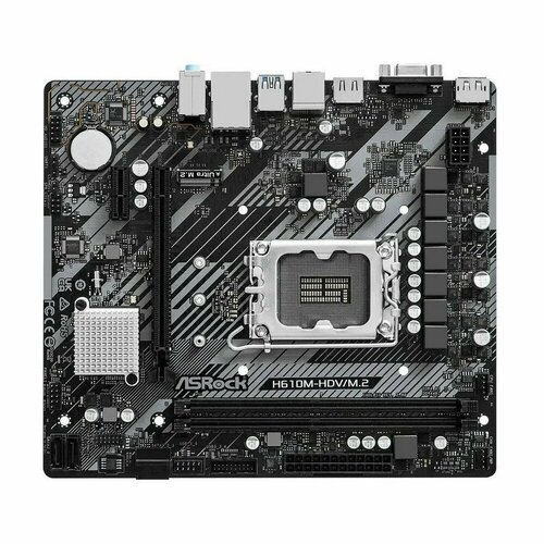 Материнская плата ASRock H610M-HDV/M.2 R2.0, LGA1700, Intel H610, 2xDDR4, 16xPCI-Ex16, 4xSATA3, HDMI, DP (H610M-HDV/M.2 R2.0) asrock h610m hdv m 2 r2 0