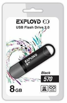 USB флэш-накопитель (EXPLOYD 8GB 570 черный [EX-8GB-570-Black])