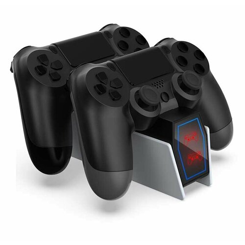 Зарядная станция для 2х геймпадов DualShock 4 (TP4-0417B) Black зарядная станция для геймпадов dualshock 4 от ps4 с индикацией