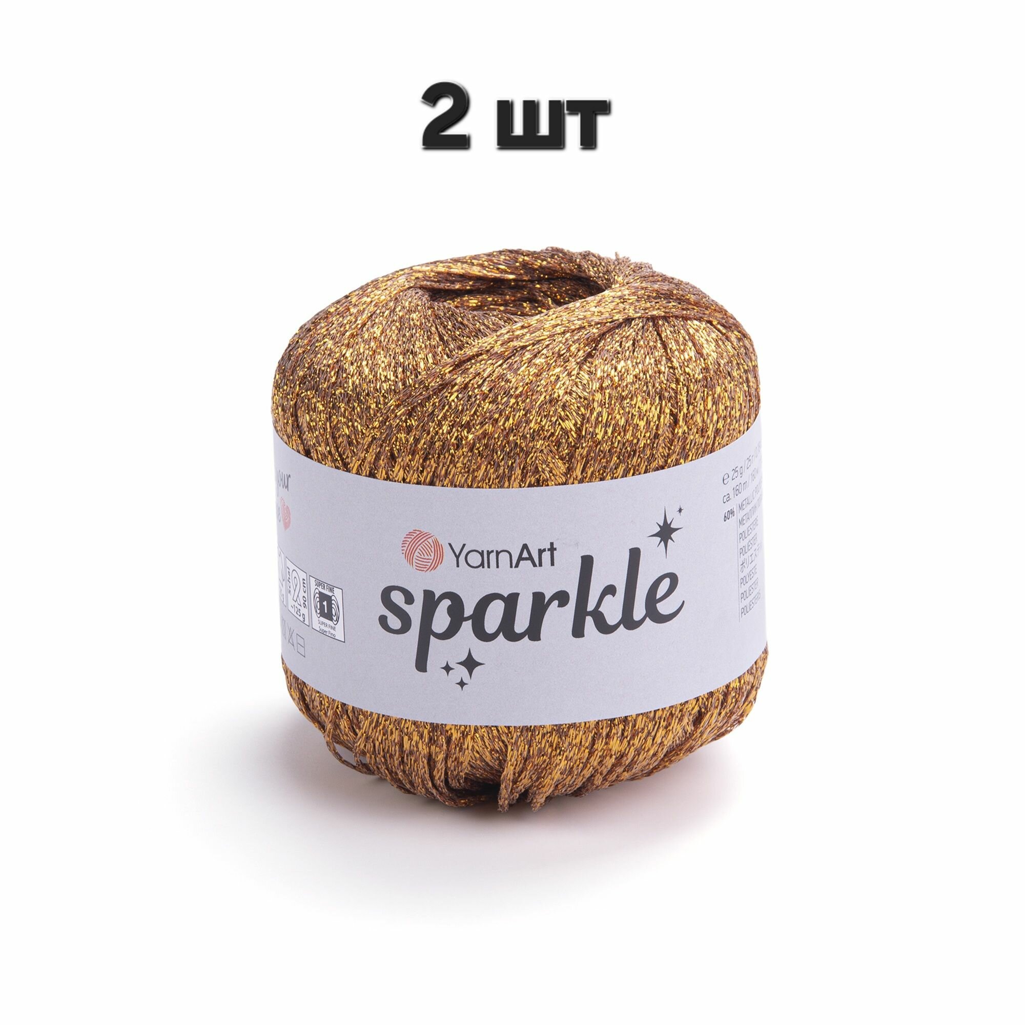 Пряжа YarnArt Sparkle Темное золото (1312) 2 мотка 25 г/160 м (60% металлик, 40% полиамид) ярнарт спаркл