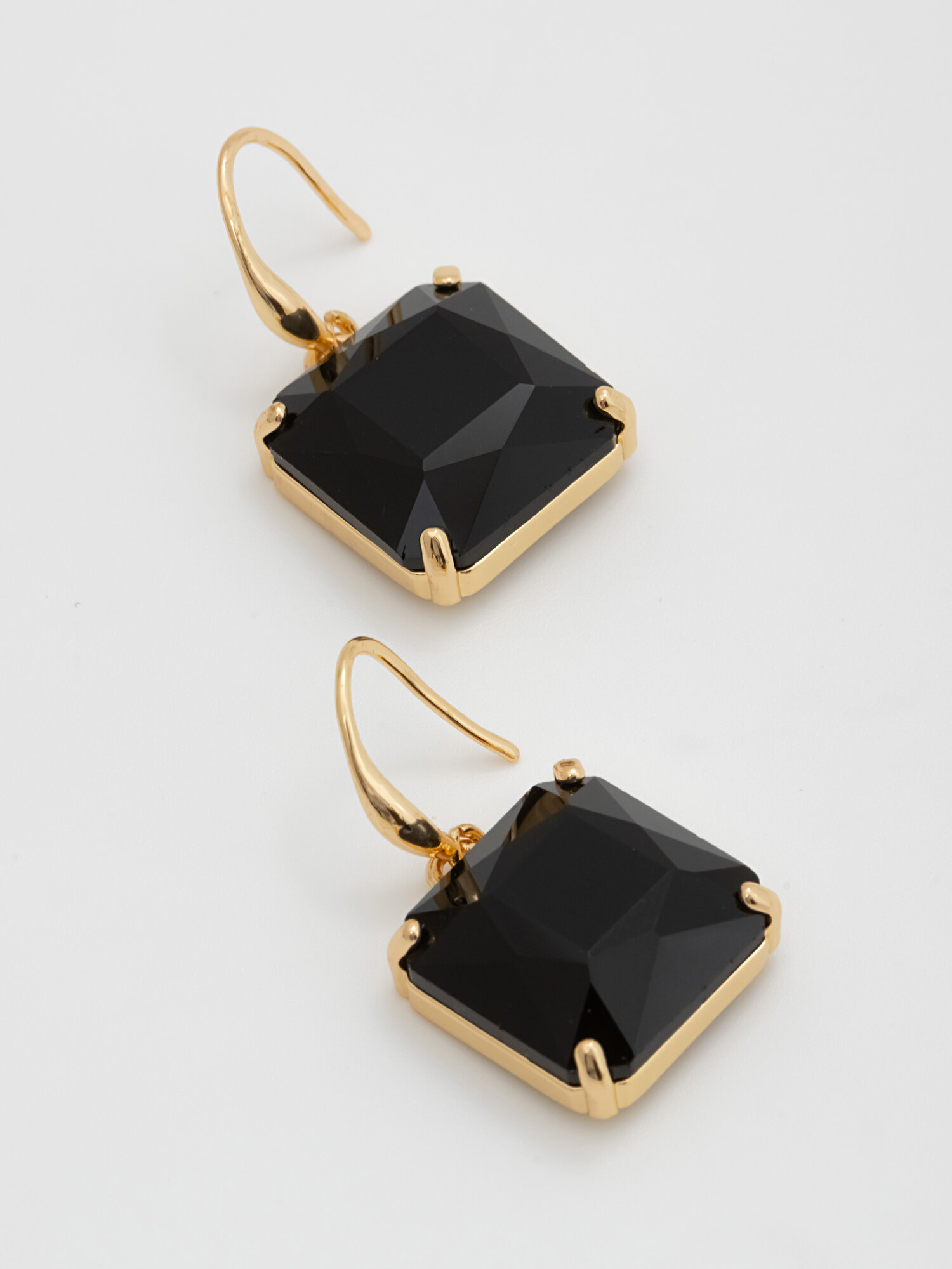 Серьги ЖемАрт, кристалл, черный/золотой