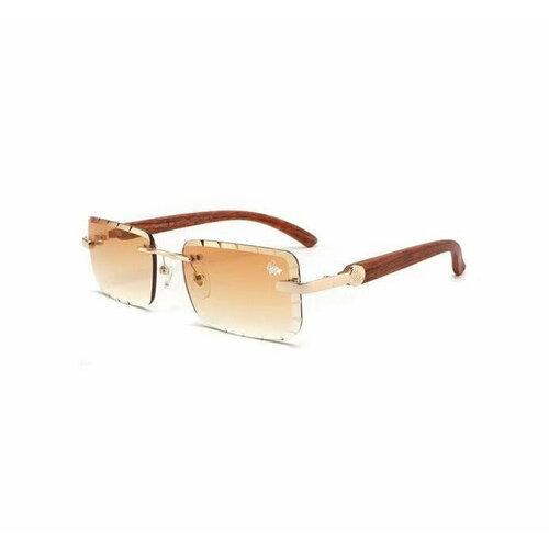 Солнцезащитные очки BELVOIR&CO Diamond Cut Hampton Wood | Tea, коричневый