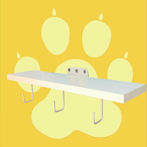 Полка с крючками для телефона, ключей, парфюмерии MAIMA-215387 размер 10х40 см сосна выбеленная