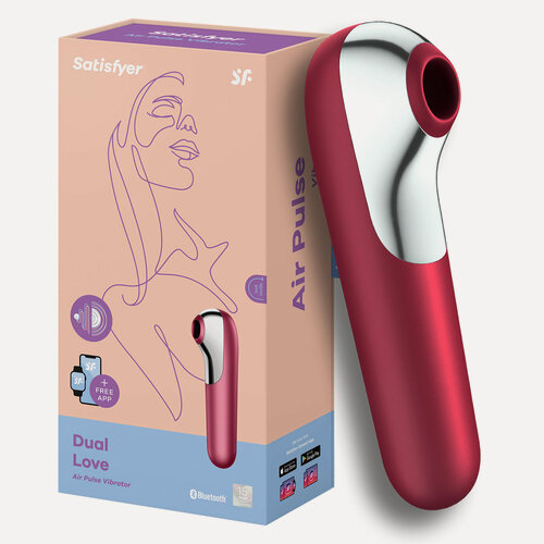 Изображение товара Вибратор Satisfyer Dual Love, с вакуум-волновым эффектом, силикон, 10 режимов, красный