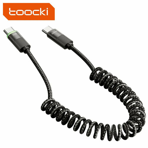 Toocki Кабель для мобильных устройств USB Type-C/USB Type-C, 1.2 м, черный, индикатор заряда