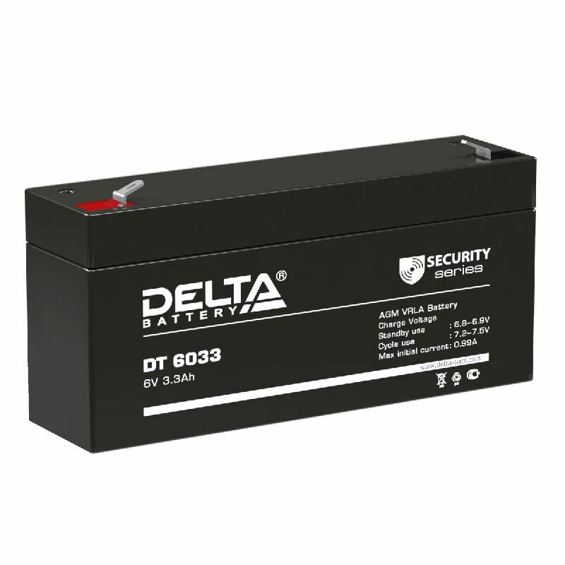 Аккумулятор ОПС 6В 3.3А. ч Delta DT 6033 (125мм)