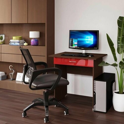 Компьютерный стол Милан 7 76х75х60 венге цаво рубин глянец 13489₽