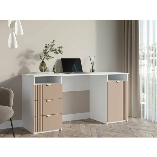 Компьютерный стол с ящиками Санторини 2 155х75х50 Роза 38287₽