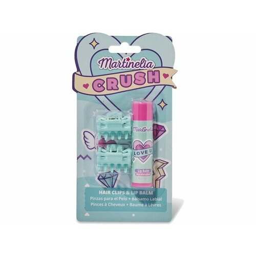 Набор детской декоративной косметики из трех позиций Martinelia Crush Hair Clips & Lip Balm Marshmellow