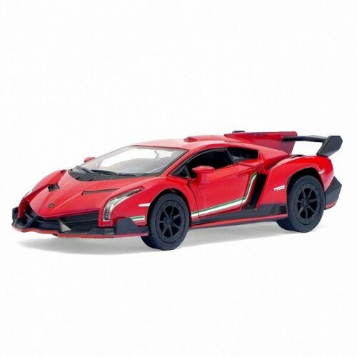 Машинка Kinsmart Lamborghini Veneno 1:36 (красная), арт. КТ5367/1 металлическая машинка kinsmart 1 36 lamborghini veneno инерционная оранжевая kt5367d 4