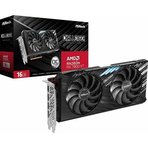 ASROCK Видеокарта Asrock PCI-E 4.0 RX7800XT CL 16GO AMD Radeon RX 7800XT 16Gb 256bit GDDR6 2169/19500 HDMIx1 DPx3 HDCP Ret RX7800XT CL 16GO