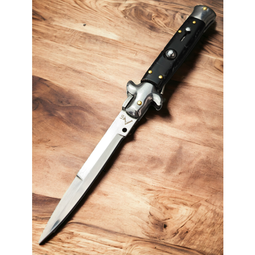 Нож складной, Стилет AKC Italy (черный матовый) 22 см
