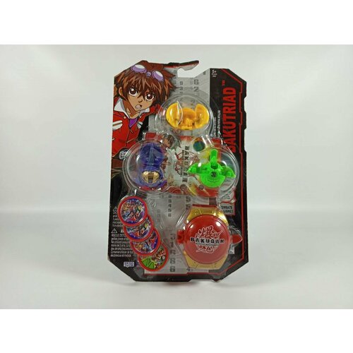 Игровой набор Bakugan их 3х бакуганов и пусковым устройством. bakugan набор игровой драгоноид трансформер 6060838