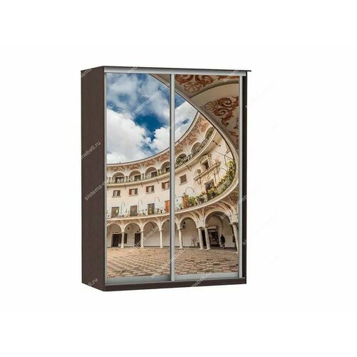 Шкаф купе Модерн 1490х600 2-х дверный 2-х секционный фотопечать 2 венге 81928₽