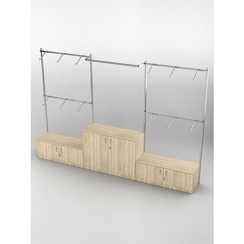 Настенная торговая система Global 9 3600мм с тумбами Т-15 и Т-23 Дуб Сонома 360 x 45 x 2395 см 58481₽