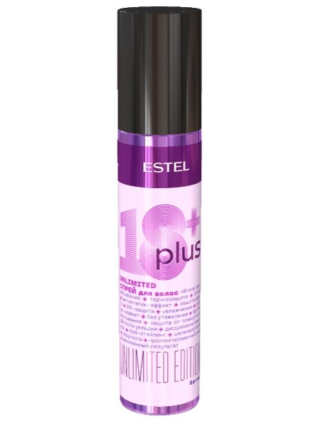 Спреи Для Волос ESTEL PROFESSIONAL Увлажняющий спрей для волос с термозащитой 18+ PLUS лёгкое расчёсывание, 200 мл