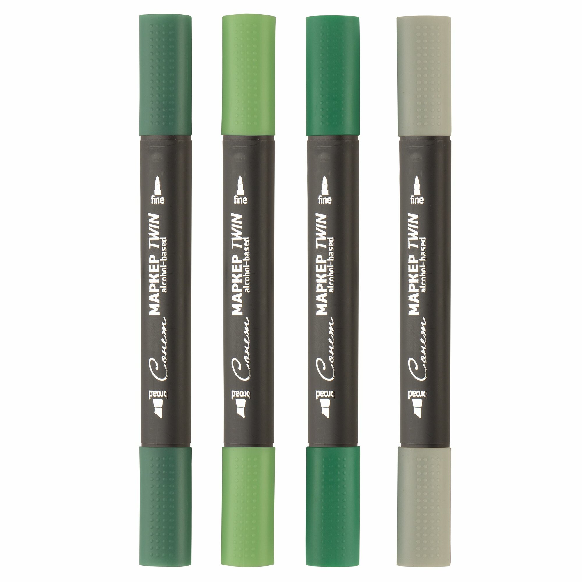 фото Маркеры для скетчинга Невская палитра Сонет Twin "Зеленые цвета №2", 4 штуки