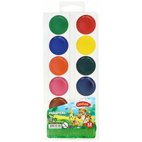 Краски акварельные Creativiki 12 цветов без кисти 271₽