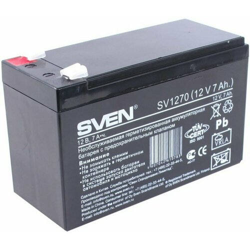 Аккумулятор для слаботочных систем SVEN SV7-12 (12V,7Ah) аккумулятор для охранно пожарных систем exegate dtm 607