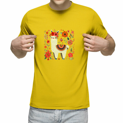 Футболка Us Basic, размер M, желтый мужская футболка счастливая лама s серый меланж