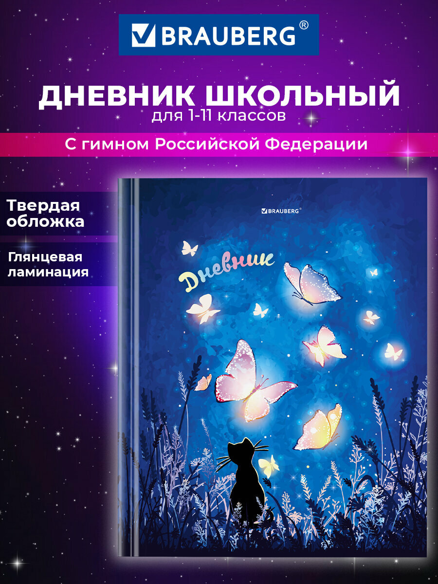 Дневник ДЭК 1-11 класс 40 л, твердый, Brauberg, глянцевая ламинация, Sweet Dreams, 106647