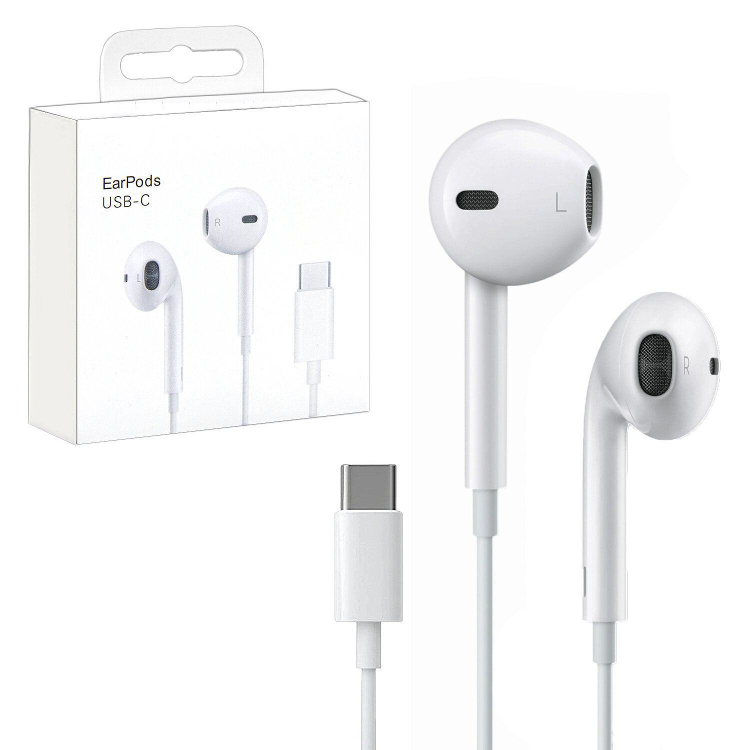 Гарнитура iPh 15 EarPods USB-C (no logo) (500шт/кор)